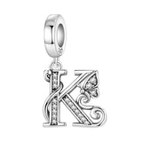 925 Sterling Silver CZ Butterfly/Letter Hanging Charm