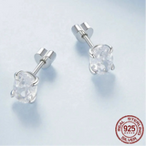 925 Sterling Silver Simple CZ Small Ball/Flat Back Studs - 12 Options