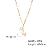 Stainless Steel Birth Flower Necklace - 2 Colours - 12 Options