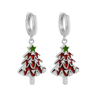 925 Sterling Silver Christmas Hoop Hanging Earrings - 14 Options