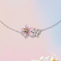 925 Sterling Silver Original Pink Cherry Blossom Bracelet