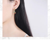925 Sterling Silver Cherry Hoop Earrings - 2 Colours