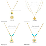 Stainless Steel Golden Turquoise Necklace - 4 Options