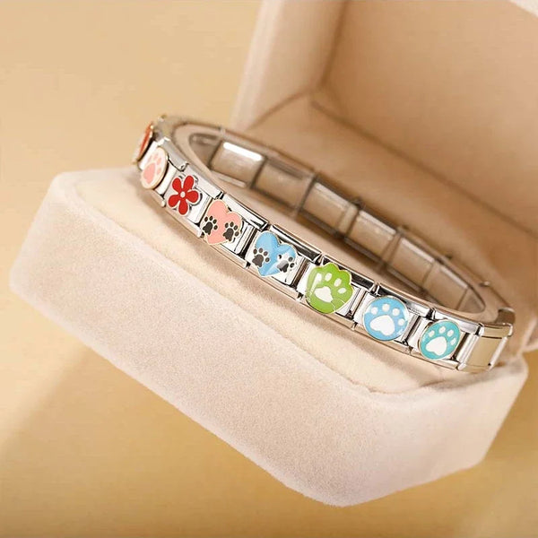 Stainless Steel Paw Print Italian Charm - 6 Options