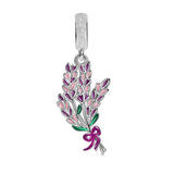 925 Sterling Silver Flower Hanging Charm - 17 Options