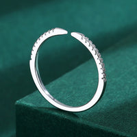 925 Sterling Silver Dainty CZ Open Ring