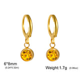 Stainless Steel Birthstone Hoop Earrings - 2 Colours - 12 Options