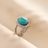 Stainless Steel Turquoise Colour Open Ring - 56 Options