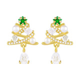 925 Sterling Silver Christmas Hoop Hanging Earrings - 14 Options