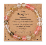 Natural Stone Family Themed Bead Bracelet - 3 sizes - 33 Options