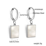 Stainless Steel Pearl Effect Inlay Earrings - 6 Options