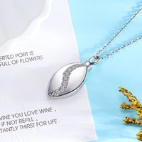 Stainless Steel CZ Tear Drop Urn Necklace