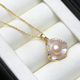 925 Sterling Silver Natural Pearl Pendant Necklace - 5 Options