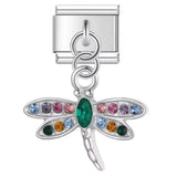 Stainless Steel Dragonfly Hanging Italian Charm