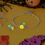 925 Sterling Silver Peek a Boo Glow in The Dark Pumpkin Charm