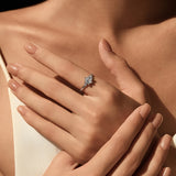 925 Sterling Silver Hexagon Cubic Zirconia Ring