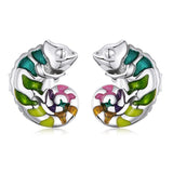 925 Sterling Silver Chameleon Enamel Ring/Earrings/Set