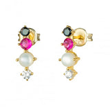 925 Sterling Silver CZ Pearl Earrings - 5 Options