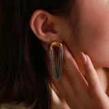 Stainless Steel Tassel Chain Drop Dangle Earrings - 5 Options