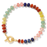 Natural Stone Rondelle Bead Bracelet - 5 Options