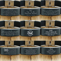 Stainless Steel and Silicone Dad Bracelet - 20 Options