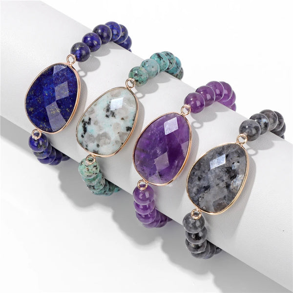 Fashion Natural Stone Bracelet - 3 Sizes - 5 Designs