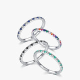 925 Sterling Silver Stackable Slim Eternity Ring - 4 Options