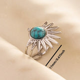 Stainless Steel Turquoise Colour Open Ring - 56 Options