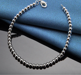 925 Sterling Silver 4mm Bead Bracelet 16cm-23cm