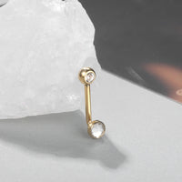 G23 Titanium CZ Curved Barbell Vertical Hood Lip Piercing - 2 Colours
