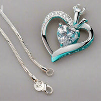 925 Sterling Silver Heart Pendant Necklace - 8 Chain Lengths - 2 Chain Types