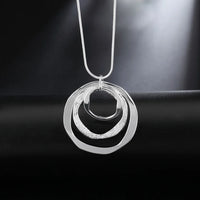 925 Sterling Silver Three Circle Necklace - 8 Lengths