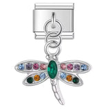 Stainless Steel Dragonfly Hanging Italian Charm