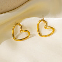 Stainless Steel Hollow Distorted Heart Earrings/Necklace Set