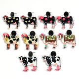 Fashion Cow Acrylic Print Earrings - 5 Options