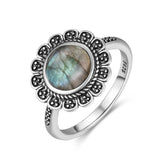 925 Sterling Silver Natural Labradorite Ring - 27 Options