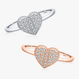 925 Sterling Silver Heart Cluster Ring - 2 Colours