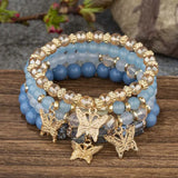 4Pcs Butterfly Beaded Bracelet Set - 7 Colours