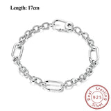 925 Sterling Silver Large Link Bracelet - 17 cm