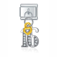 Stainless Steel Birthday Italian Charm - 3 Designs