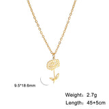 Stainless Steel Birth Flower Necklace - 2 Colours - 12 Options