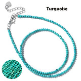 Fashion Faceted 2mm Natural Stone Bead Necklace - 31 Options