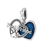 925 Sterling Silver Best Friend Paw Print Hanging Charm
