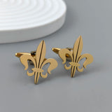 Stainless Steel Fleur De Lys Baroque Cufflinks or Tie Pin - 3 Colours
