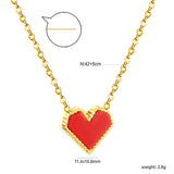 Stainless Steel Heart Shaped Pendant Necklace - 33 Options