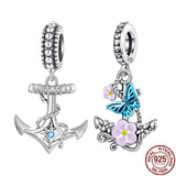 925 Sterling Silver Cute Anchor Hanging Charm - 2 Options