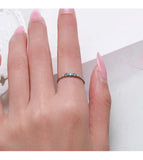 925 Sterling Silver Simple Stackable Blues CZ Ring
