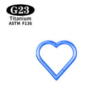 G23 Titanium Heart Nose/Ear Body Hoop - 2 Sizes - 13 Options