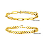 Stainless Steel 2pcs Mixed Link Bracelet Set - 12 Options - 3 Lengths