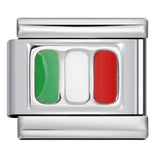 Stainless Steel Italian Flag Italian Charm